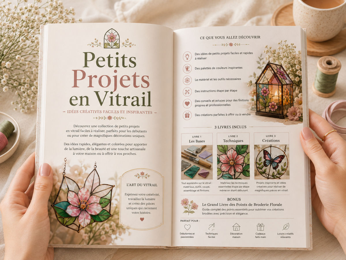 Aperçu de l'intérieur du guide d'art du vitrail